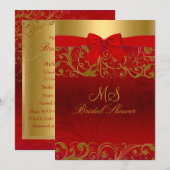 Aankondigingen van vrijgezellenfeest Red Gold Swir (Voorkant / Achterkant)