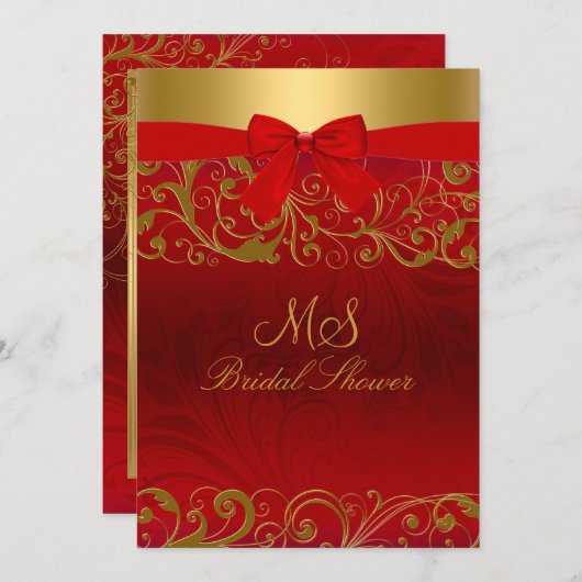 Aankondigingen van vrijgezellenfeest Red Gold Swir (Voorkant / Achterkant)