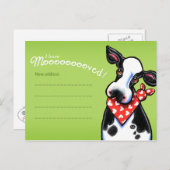 Aankondigingen van wijzigingsadres verplaatsen Koe Aankondigingskaart (Voorkant / Achterkant)