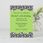 Aankondigingen van Zebra Print Green Dot (Staand voorkant)