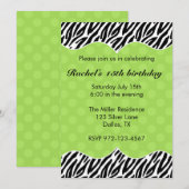 Aankondigingen van Zebra Print Green Dot (Voorkant / Achterkant)