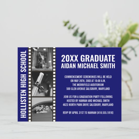 Aankondigingen voor aangepaste fotografie [Blauw] (Staand voorkant)