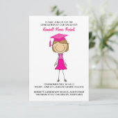 Aankondigingen voor afstuderen aan de basisschool (Staand voorkant)