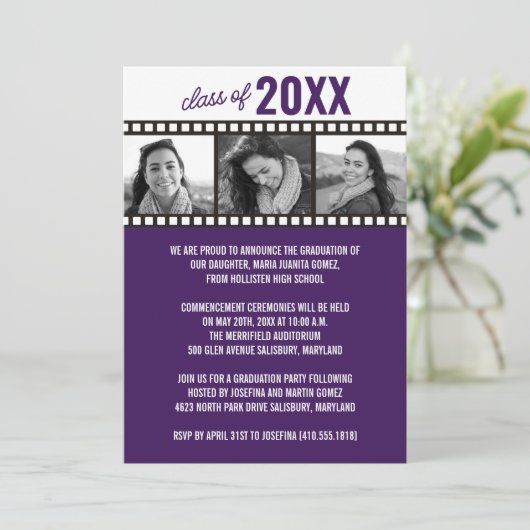 Aankondigingen voor fotografie [Paars] (Staand voorkant)