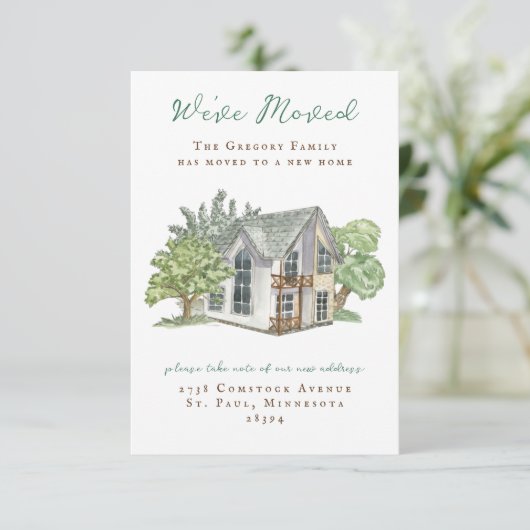 Aankondigingen waterverf Home Moving (Staand voorkant)