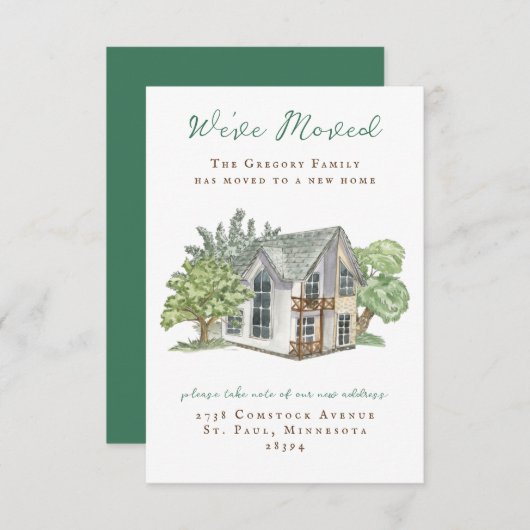 Aankondigingen waterverf Home Moving (Voorkant / Achterkant)