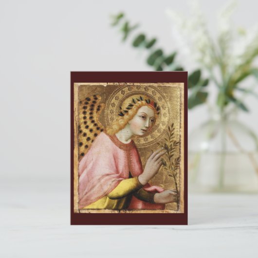 AANKONDIGINGSENGEL door Simone Martini Kerstkaart Feestdagenkaart (Staand voorkant)