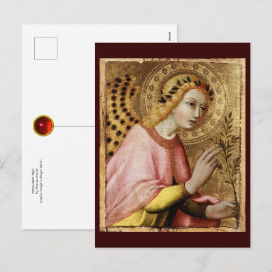 AANKONDIGINGSENGEL door Simone Martini Kerstkaart Feestdagenkaart (Voorkant / Achterkant)