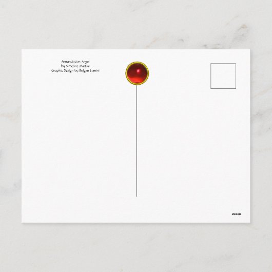 AANKONDIGINGSENGEL door Simone Martini Kerstkaart Feestdagenkaart (Achterkant)