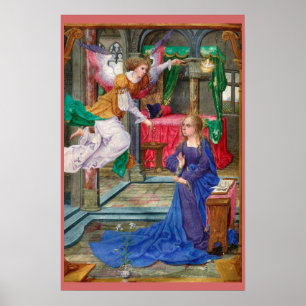 Aankondigingsengel en Maria middeleeuwse religieuz Poster