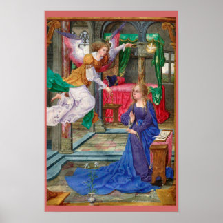 Aankondigingsengel en Maria middeleeuwse religieuz Poster