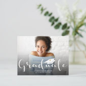 Aankondigingsfoto middelbare school eindexamen briefkaart (Staand voorkant)