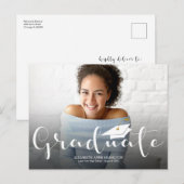 Aankondigingsfoto middelbare school eindexamen briefkaart (Voorkant / Achterkant)