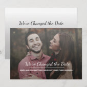 Aankondigingsfoto uitstel huwelijk save the date (Voorkant / Achterkant)