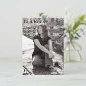 Aankondigingskaart afstuderen aankondiging (Staand voorkant)