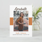 Aankondigingskaart en enveloppen voor afstuderen aankondiging (Staand voorkant)