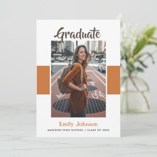 Aankondigingskaart en enveloppen voor afstuderen aankondiging (Staand voorkant)