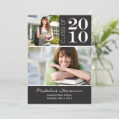 Aankondigingskaart met foto voor afstudeerders aankondiging (Staand voorkant)
