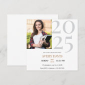 Aankondigingskaart voor afstudeerdatum save the date (Voorkant / Achterkant)