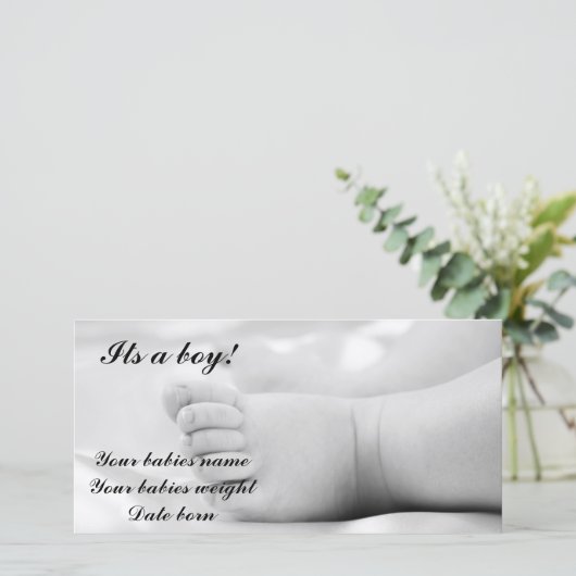 Aankondigingskaart voor baby's aankondiging (Staand voorkant)