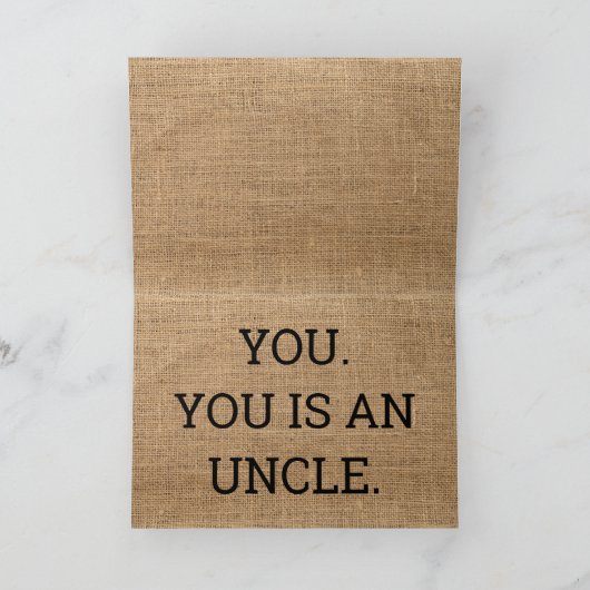 Aankondigingskaart voor broer dat hij oom wordt bedankkaart (Binnen)