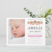 Aankondigingskaart voor geboorte meisje/bedankkaar aankondiging (Staand voorkant)