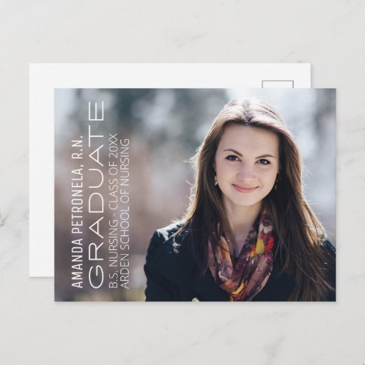 Aankondigingskaart voor het Afstuderen van zurings (Voorkant / Achterkant)