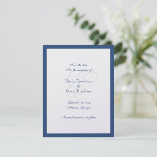 Aankondigingskaart voor marinescheepsmonogram brui kaart (Staand voorkant)