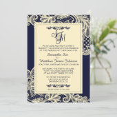 Aankondigingskaart voor marinescheepvaart en crème kaart (Staand voorkant)