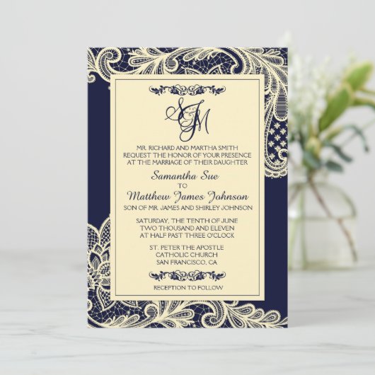 Aankondigingskaart voor marinescheepvaart en crème kaart (Staand voorkant)