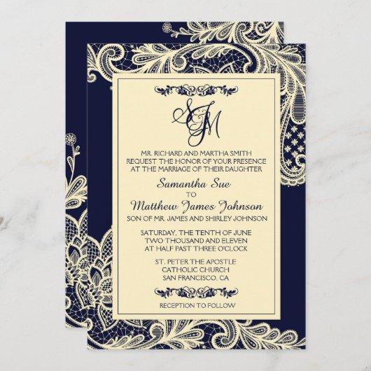 Aankondigingskaart voor marinescheepvaart en crème kaart (Voorkant / Achterkant)