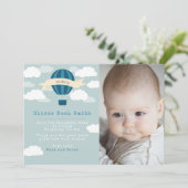 Aankondigingskaart voor nieuwe babyjongen/bedankka aankondiging (Staand voorkant)