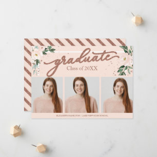 Aankondigingskaarten met 3 foto's voor eindexamen  aankondiging