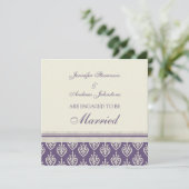 Aankondigingskaarten voor Verloving van Plum Cream Kaart (Staand voorkant)