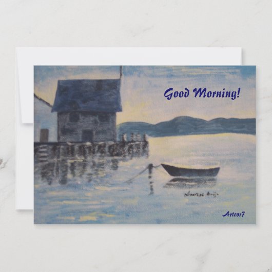 Aankondigingsnota voor blauwe bot-aftredingpartij kaart (Voorkant)