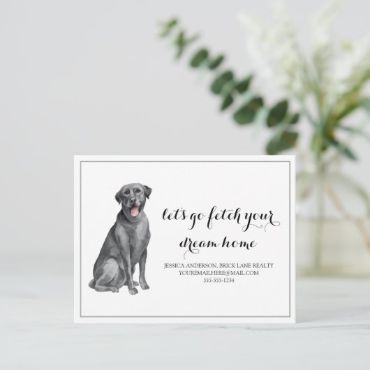 Aankoop van Dog Labrador Real Estate Briefkaart (Staand voorkant)