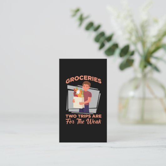 Aankoop van grocery Bulk Food Shopping Addict Visitekaartje (Staand voorkant)