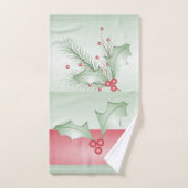 Aankoop van Holly Light Green Pink Christmas Bad Handdoek (Handdoek)