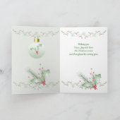 Aankoop van Holly Light Green Pink Christmas Kaart (Binnen)