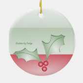 Aankoop van Holly Light Green Pink Christmas Keramisch Ornament (Achterkant)