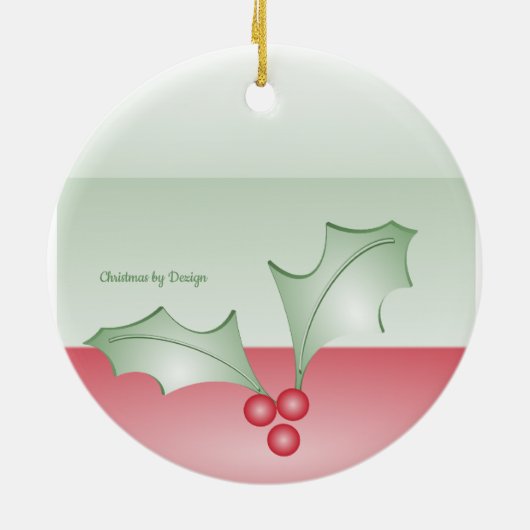 Aankoop van Holly Light Green Pink Christmas Keramisch Ornament (Achterkant)