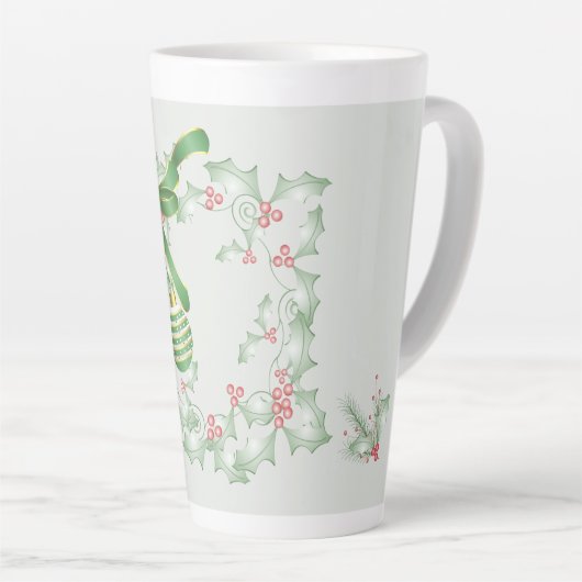 Aankoop van Holly Light Green Pink Christmas Latte Mok (Rechterhoek)