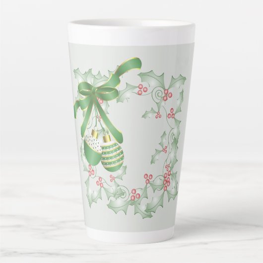 Aankoop van Holly Light Green Pink Christmas Latte Mok (Voorkant)