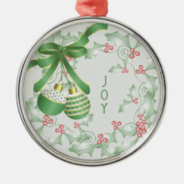 Aankoop van Holly Light Green Pink Christmas Metalen Ornament