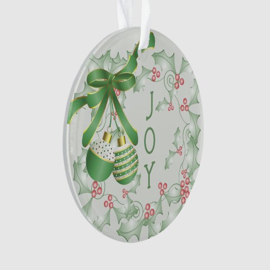 Aankoop van Holly Light Green Pink Christmas Ornament (voorkant)