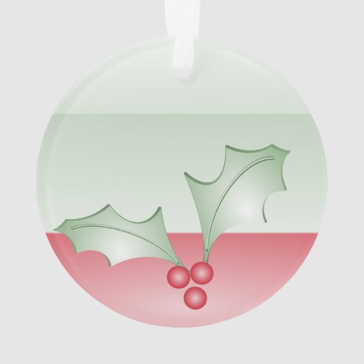 Aankoop van Holly Light Green Pink Christmas Ornament (achterkant)