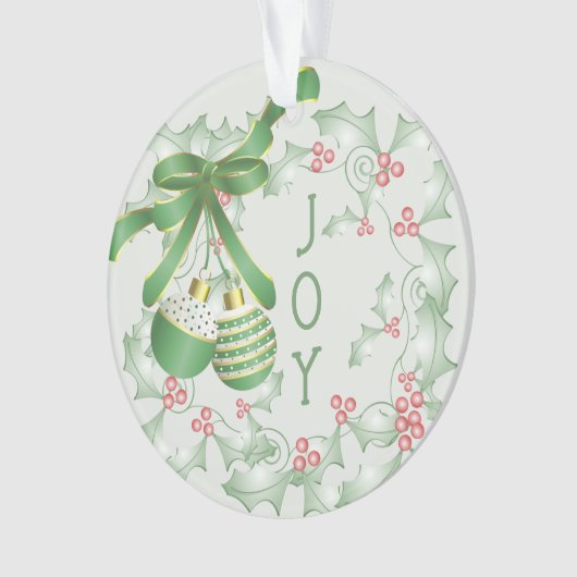 Aankoop van Holly Light Green Pink Christmas Ornament (voorkant)