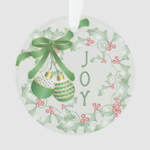 Aankoop van Holly Light Green Pink Christmas Ornament (voorkant)
