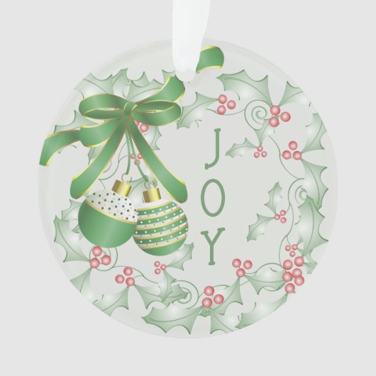 Aankoop van Holly Light Green Pink Christmas Ornament (voorkant)