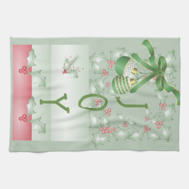 Aankoop van Holly Light Green Pink Christmas Theedoek